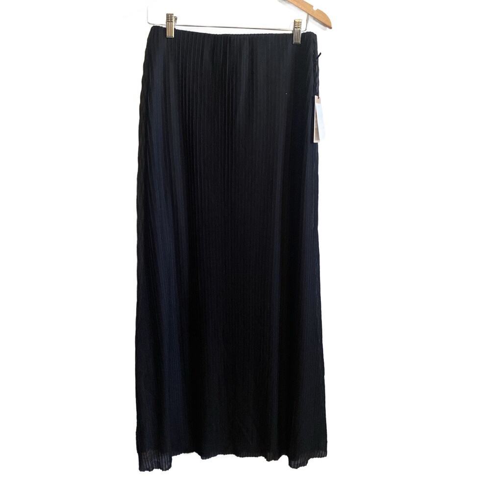 Halogen Rich Black Pleated Straight Slim Maxi Skirt Small NWT Casual Modest